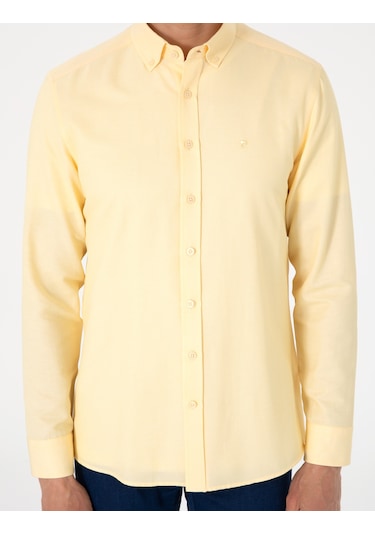 Pierre Cardin Erkek Sarı Gömlek Desenli 50306996-vr044 Sarı