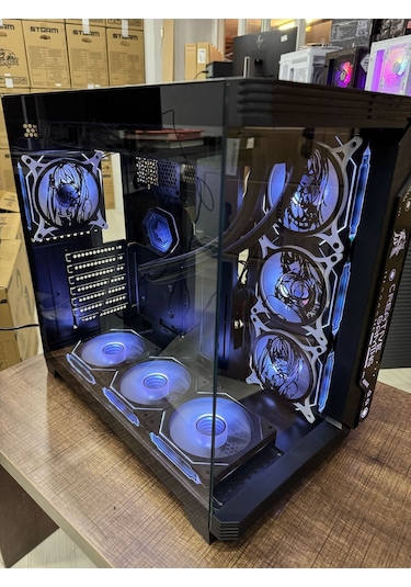 7 Argb Anime Karakterli Fanlı Pc Kasası 850w 80 Plus Bronze Powerli 360mm Sıvı Soğutmalı Siyah