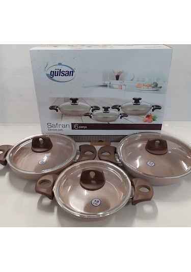 Gülsan Safran Granit Sahan Set Cam Kapaklı
