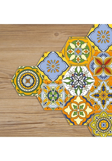 Geekyou 10 Adet 20x23 Cm Pvc Zemin Sticker - Kolay Yapıştır & Çıkar, Geleneksel Desenler, Ev Dekorasyonu Yenileme Diğer