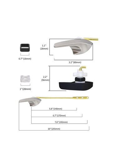 Suntek Tuvalet Tankı Sifon Kolu Kolay Kurulum Paslanmaya Gümüş