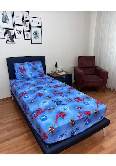 Tek Kişilik Lastikli Fitted Çarşaf Takımı Örümcek Adam