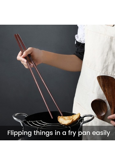 Yaleker 16.5 İnç Kırmızı Mutfak Ahşap Çatal Seti 2 Çift