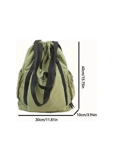 Elmpaly Khaki Renkli Unisex Nylon Sirt Cantasi Ayakkabi Bolmeli Hafif Spor Seyahat Cantasi Haki