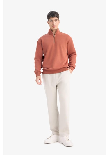 Defacto Regular Fit Beli Bağcıklı Cepli Düz Paça Kalın Eşofman Altı D7836ax25aubg766 Bej