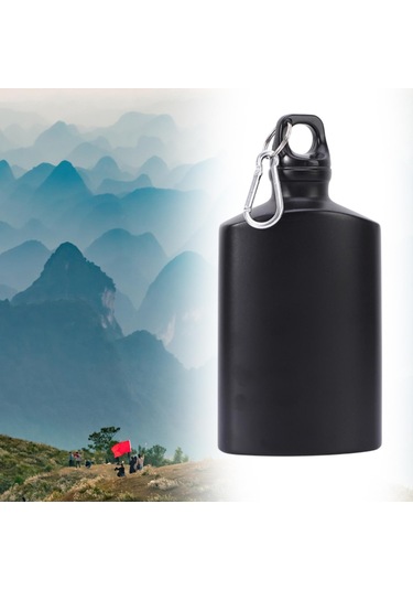 Suntek Dışarı Aktiviteleri Için Düz Su Şişesi 500ml Siyah Siyah