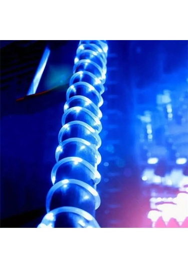Hishopping Güneş Led Dize Işık 50led 8 Modlu Su Geçirmez Çit Dekor Işıkları 20wmavi Mavi