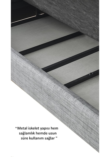 Flavia 3'lü Kanepe Salon, Oturma Odası Yataklı Bazalı Gri