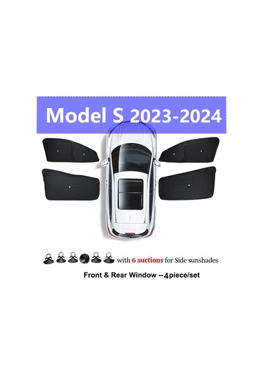 Goldenqian Tesla Model Y 2024 2025 Güneşlik Ön Arka Cam Güneş Gölge Kapak Vantuz İle Model X S3 Yayla Aksesuarları Ms New 4 Sides
