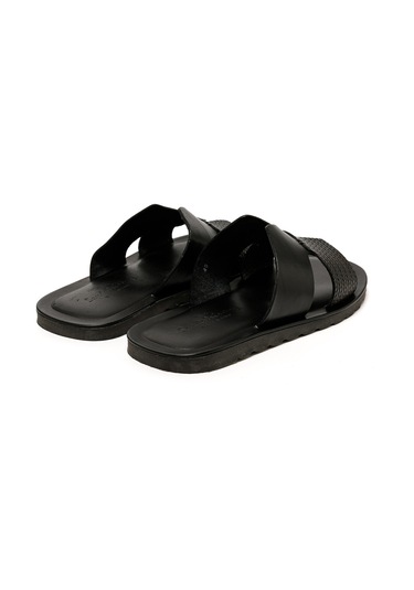 The Sandals Factory Black Sandalet Erkek M7896 The Sandals Factory Leather Upper Sandals Black