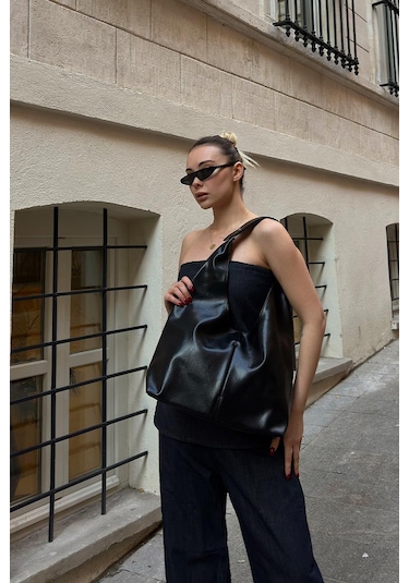 Zaura Salaş Omuz Çantası Siyah Siyah