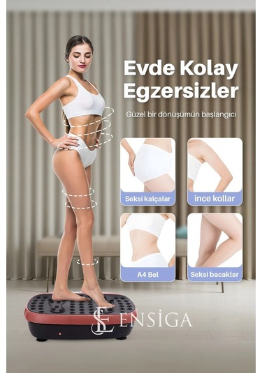 Titreşimli Osilasyon Masaj Aleti - Tüm Vücut Vibro  Fitness Makinesi Siyah