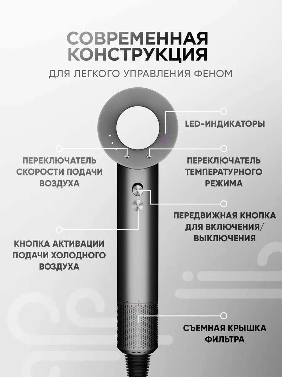 Welleya Profesyonel Küçük Saç Kurutma Makinesi, 5'i 1 Arada Aksesuarlı 166068077