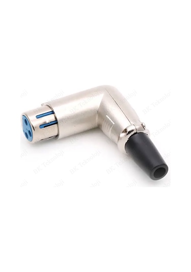 90 Derece 3 Pin XLR Dişi Lehim Tipi Ses Mikrofon Hoparlör Konnekt