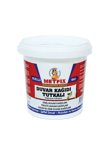 Metfix Ovalit Duvar Kağıdı Yapıştırıcısı - Sıvı 1 Kg - Şeffaf Donar
