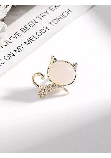 Olfil Mini Broş Kedi Yavrusu Kitten Kedi 193965798 Altın Rengi