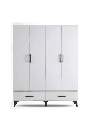 Hitit 4 Kapılı Dolap / Gardolap Beyaz