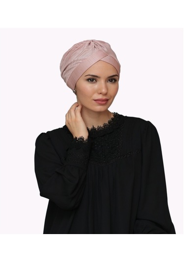 Pudra Pratik Hazır Geçmeli Tesettür Bone Fukuro Piliseli Tek Çapr (545490619) Pudra