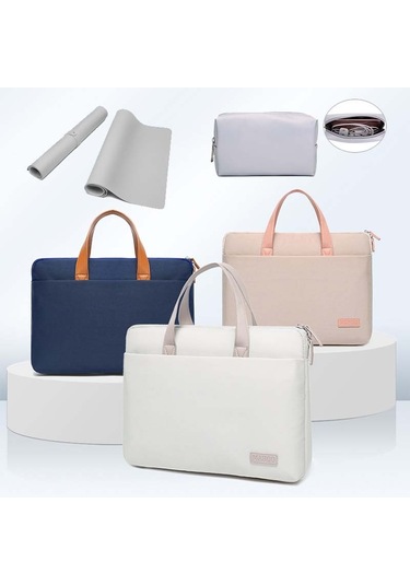 Sones Macbook Uyumlu 15,6-16,1 İnç İçin Mahoo 10188 Ultra İnce El Bilgisayar Çantası Postacı Dizüstü Bilgisayar Çantası, Renk: Haki + Gri Mouse Pad Diğer