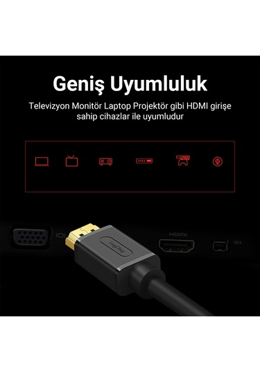 Veggieg 4k 60hz Dişi Erkek Hdmı 2.0 Uzatma Kablosu 1.5 Metre