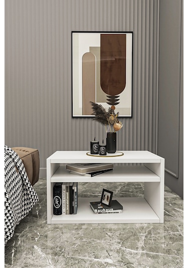 Komodin,raflı Komodin,kitap Köşesi,portatif Minifix Kurulum Beyaz