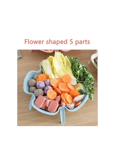 Pazly Çiçek Şeklinde Oturma Odası Tabağı, Çay Atıştırmalık, Meyve Garnitür Tabağı Yeşil