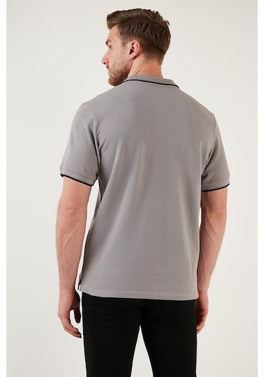 Buratti Pamuklu Slim Fit Şerit Detaylı Düğmeli Polo Yaka 5'Li Paket Erkek T Shirt 5902118S5 Siyah-Vişne-Haki-Lacivert-Taş