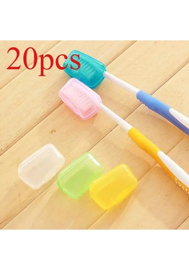 Willowhaven 20 Adet Taşınabilir Diş Fırçası Başlığı Saklama Kutusu Kapaklı Çeşitli Renkler Ev Seyahat