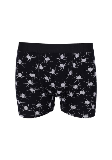 Erkek Tekli Desenli Pamuklu Boxer 9175 Siyah