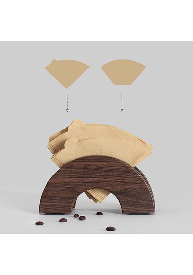 Homyl Kahve Filtresi Kağıt Tutucu Ev Bar Cafe İmitasyon-ceviz İmitasyon Ceviz