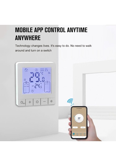 Mufunye Akıllı Wifi Termostat - Yerden Isıtma İçin 16a, Google Uyumlu, 24h Zamanlayıcı