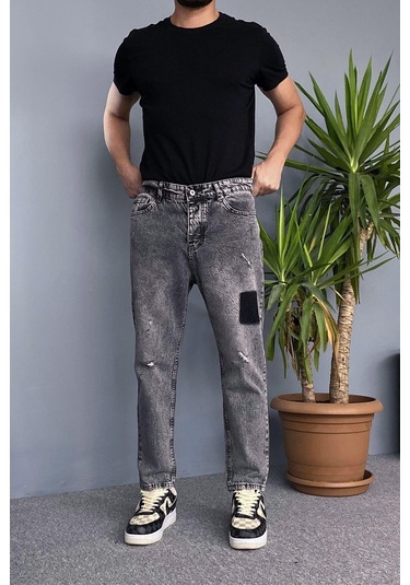 Yırtık Detaylı Antrasit Kot Pantolon Antrasit