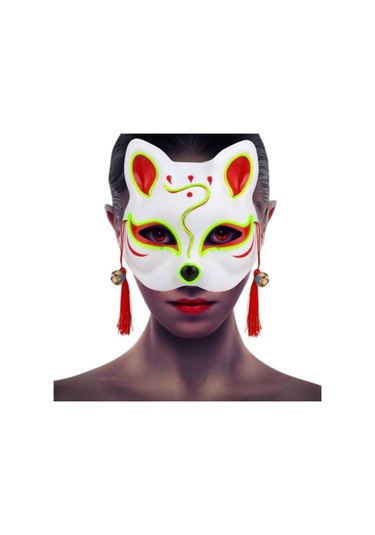 Teltree Renkli Neon Işık Maskesi: Parti, Halloween Ve Kostüm Etkinlikleri İçin Led Aydınlatmalı Yüz Maskesi Mor