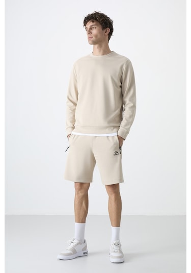 Standart Fit Basic O Yaka 3lü Paket Siyah-bej-çağla Erkek Sweatshirt 88053 Siyah-bej-çağla