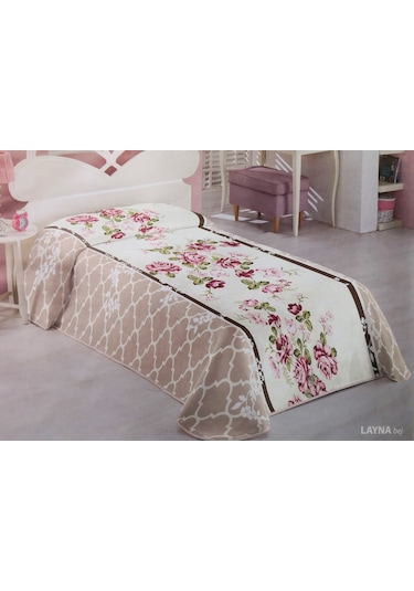 Aksu Vizon Battaniye Layna Bej Tek Kişilik