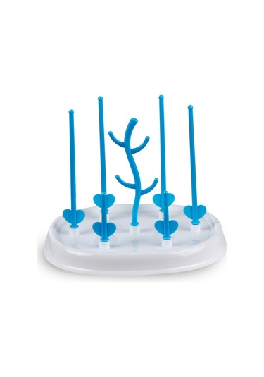 Sones Bebek Biberon Kurutma Rafı Basit Ağaç Şekli Temizleme Kurutma Makinesi Çıkarılabilir Kullanışlı Bebek Süt Kupası Emzik Tutucu Mavi