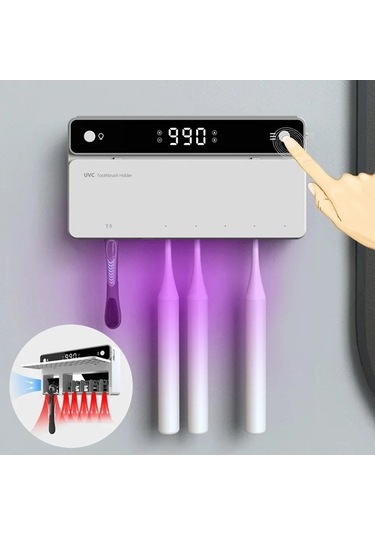 Maoyaya Uv Diş Fırçası Tutucu Şarj Edilebilir Hızlı Kuruyan Diş Fırçası, Çok Renkli Küçük Boyutlu Çok Renkli