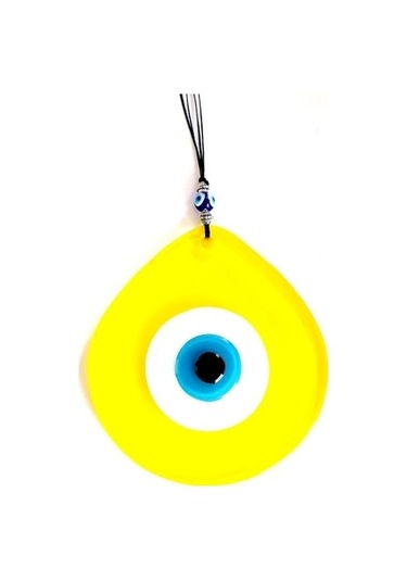 Mavi Nazar Boncuklu Sarı Renk Nazar Boncuklu Damla Desen El Yapımı Duvar Süsü Hediyelik Eşya