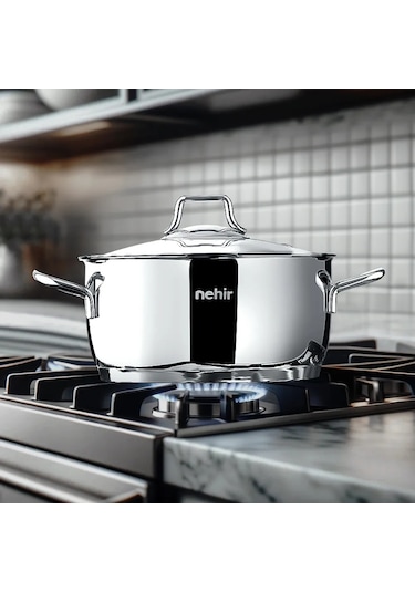 Nehir Silver Klasik 8 Parça Paslanmaz Çelik Tencere Seti