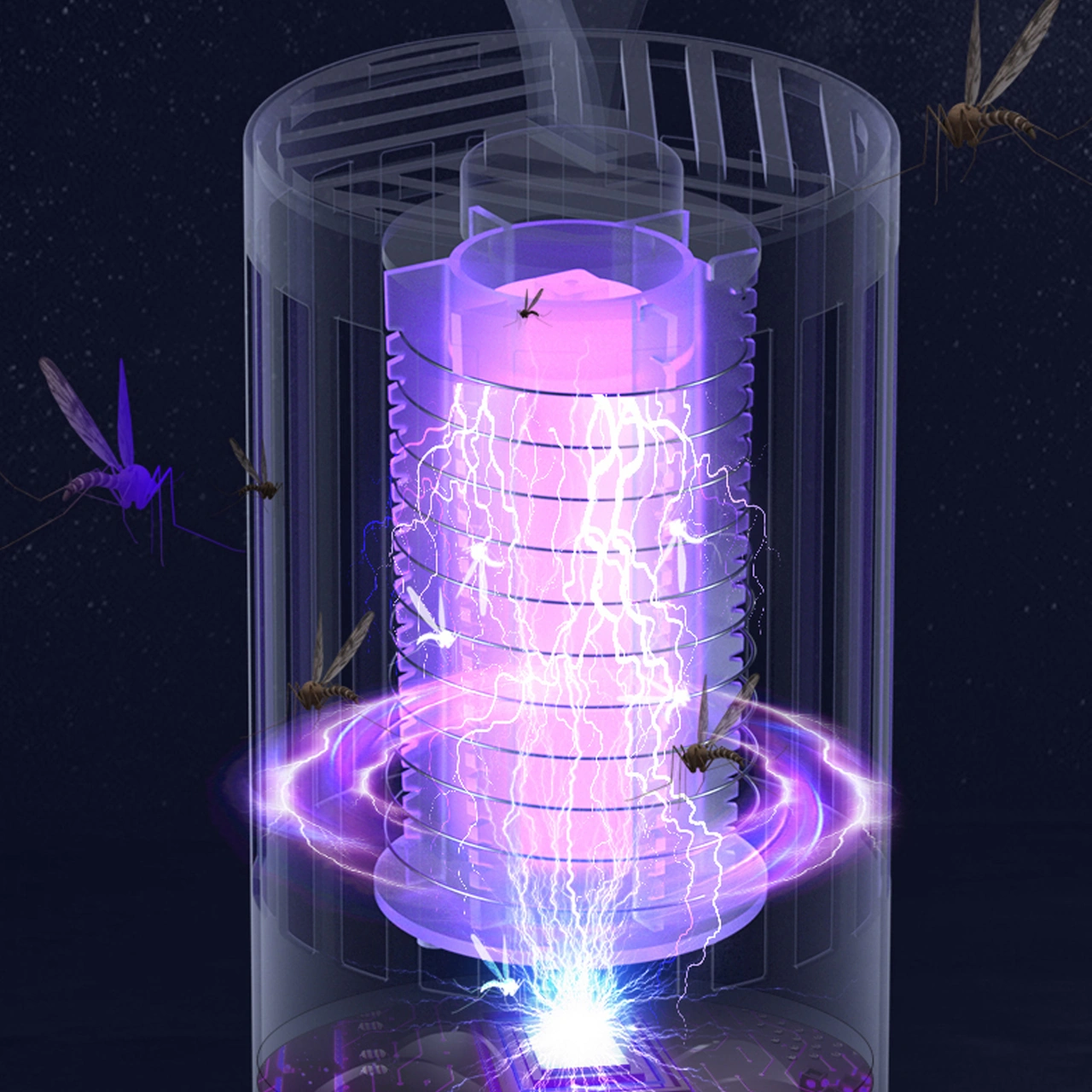 Moveevo Ev İçi Moskitöldürücü Lambası: 360 Işık, Turbo Emme Ve Yüksek Gerilimle Fiziksel Öldürme - Beyaz Usb/pilli Model