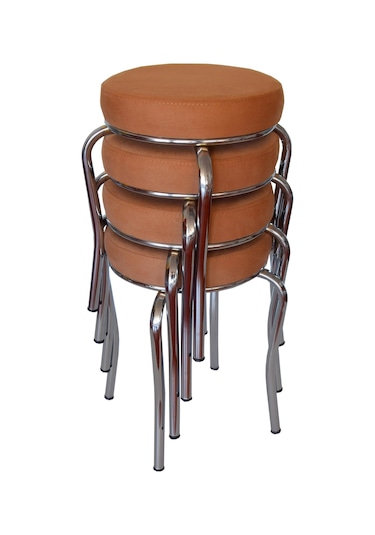 Tabure (Krom Ayaklı) (4 Adet) - Mutfak Balkon Taburesi