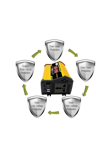 Wondernest Legend Iı Nesil 12v - 110v 4000w Araç İçin Güç Çevirici Sarı