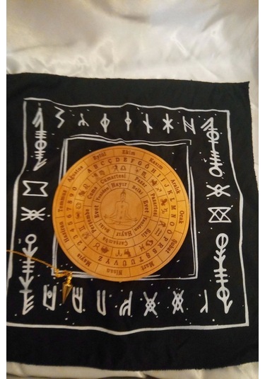 Pandül Sarkaç Tahtası Türkçe Ahşap Sarkaç Örtüsü Pirinç Pandül Ritüel Set