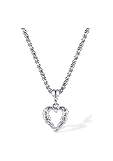 Opk Gx2410 Kişiselleştirilmiş Vintage Tüy Kalp Alaşımlı Kolye Çelik Kolye Çok Renkli