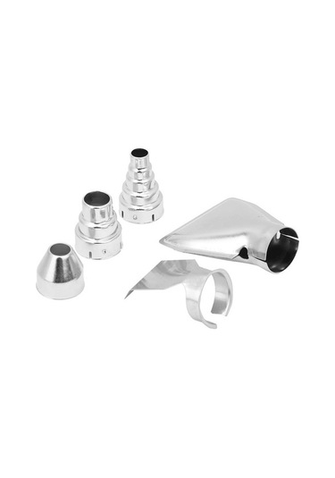 Createtech 5 Adet Paslanmaz Çelik Sıcak Hava Tabancası Aksesuarı Mandalı Kaynak Nozulları Hızlı Isıtıcı Üfleyici Ekipman