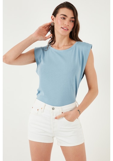 Lela Pamuklu Bisiklet Yaka Kolsuz Bayan T Shirt 5864019 Bebe Mavi Lela Pamuklu Bisiklet Yaka Kolsuz Bayan T Shirt 5864019 Bebe Mavi