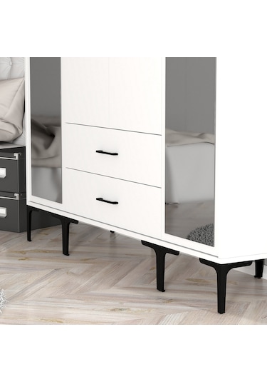 Variant Kumsal 4 Kapılı Rtr Gardrop - Beyaz / Beyaz