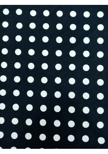 Hayat Home Siyah Puantiyeli Duck Keten Kumaş -Ranır Kumaşı