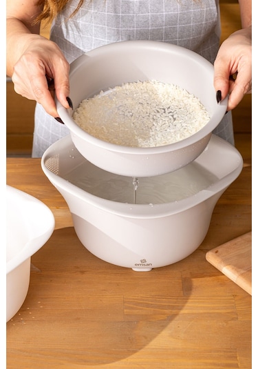 Emsan Soft 3'lü Süzgeç Seti Gri