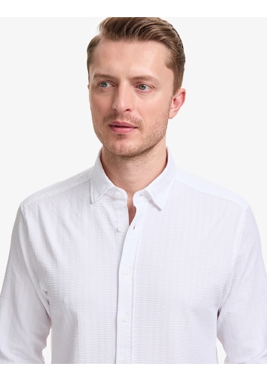 Pierre Cardin Erkek Beyaz Gömlek Desenli 50320859-vr013